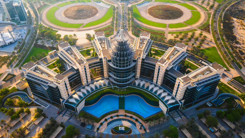 Aerial view oft he Dubai Silicon Oasis in Dubai,United Arab Emirates