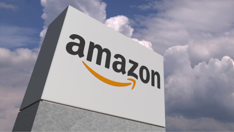 3D render of Amazon's logo on a corporate sign