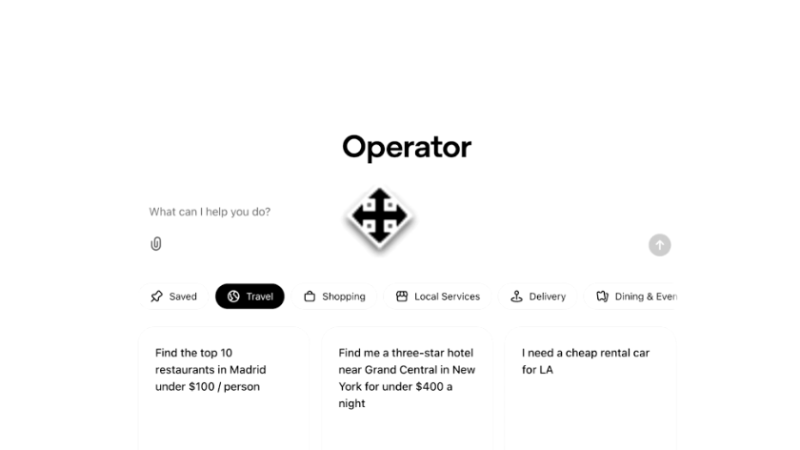 A screenshot of OpenAI's Operator user interface