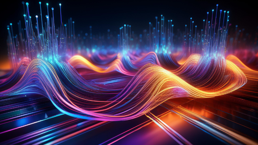 AI-generated concept of photonics powering AI workloads