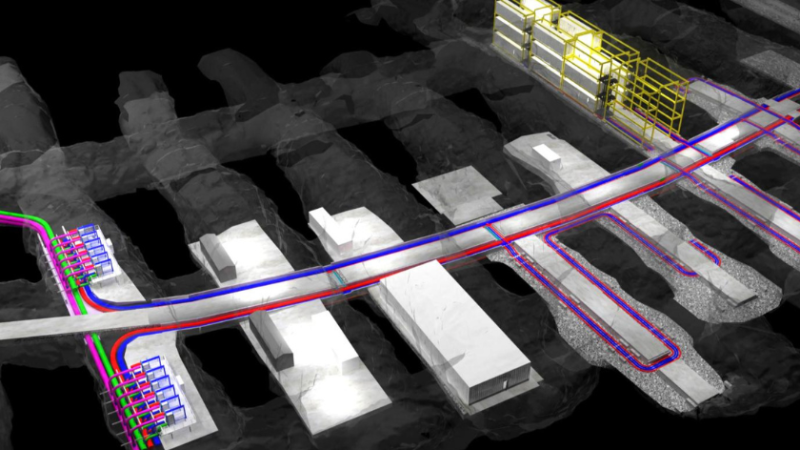 A graphic showing the cooling process at Lefdal Datacenter